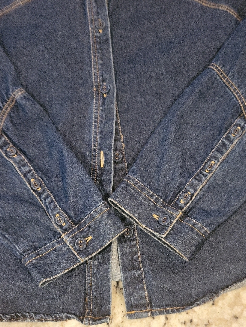 French Connection Dark Blue Denim Shirt - Women's Button-Up - Picture 7 of 8